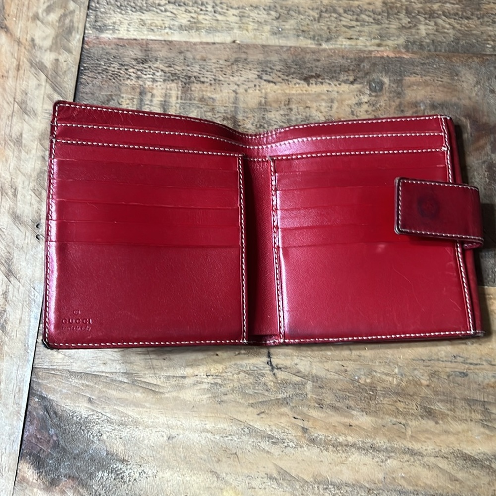 Gucci red leather wallet - Picture 2 of 6